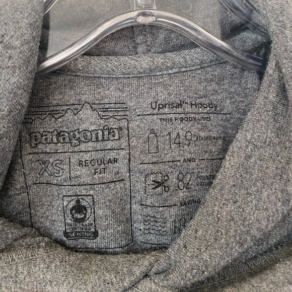 Patagonia Uprisal Buffalo Bison Grey Sweatshirt Hoodie - Picture 5 of 8